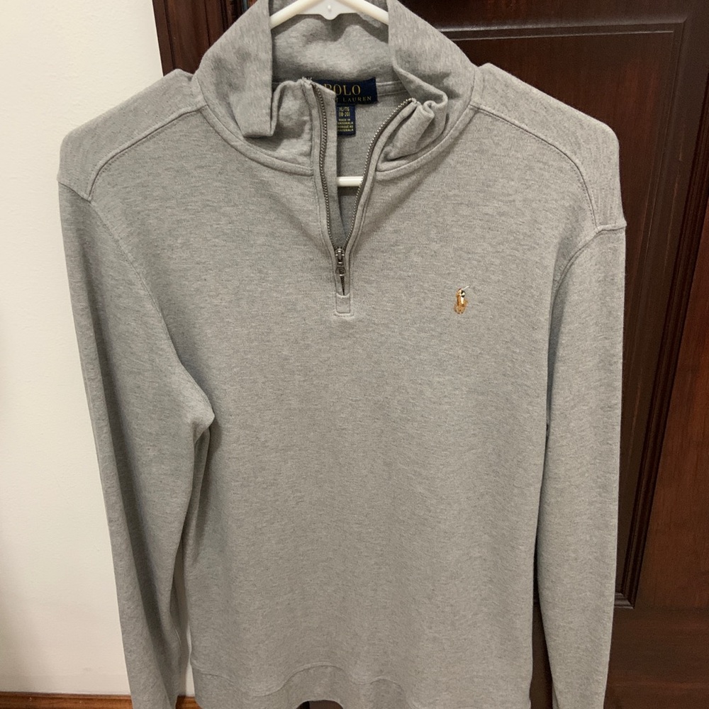 Gray Polo 1/4 Zip. Boys XL (18-20).